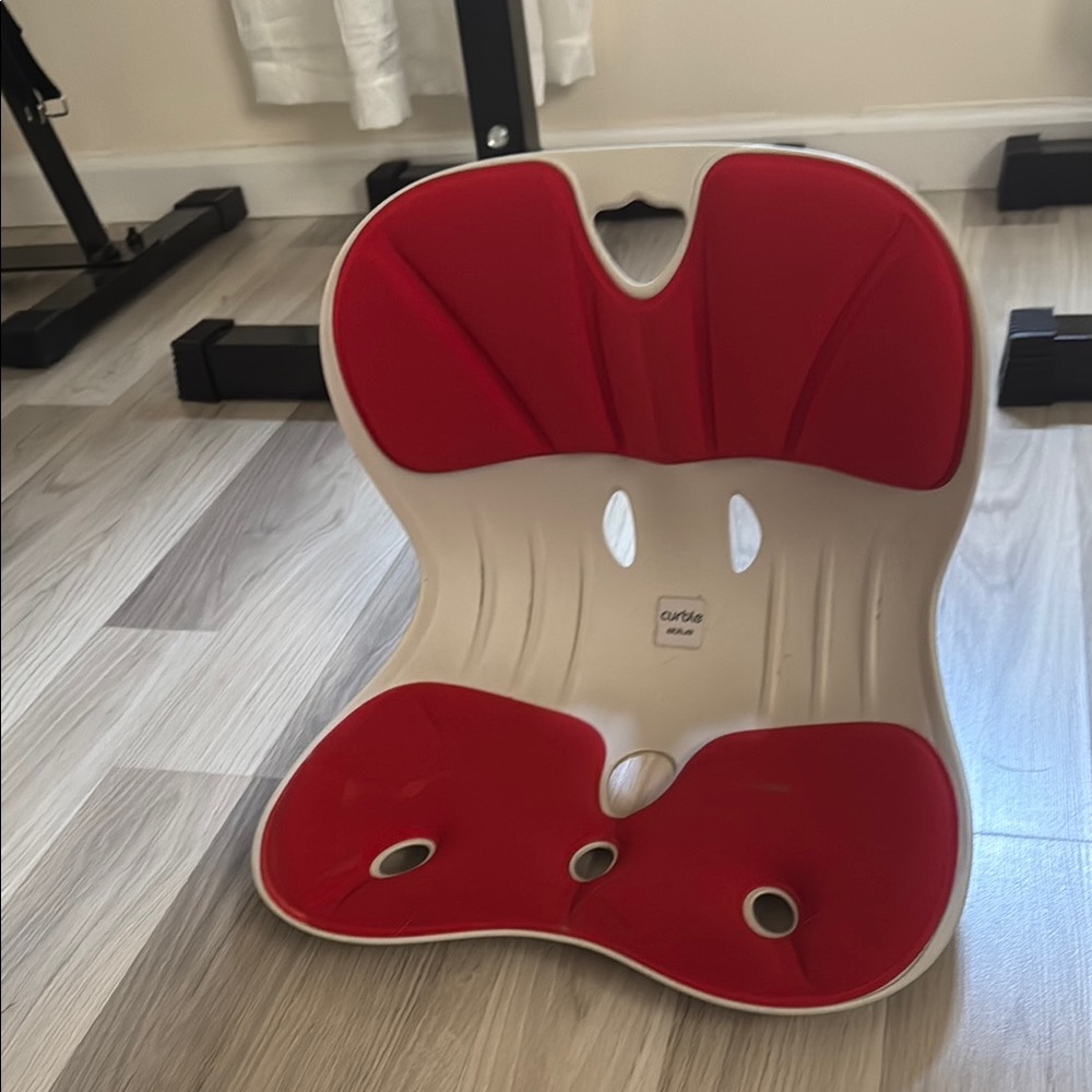 Red and White Ergonomic Seat
